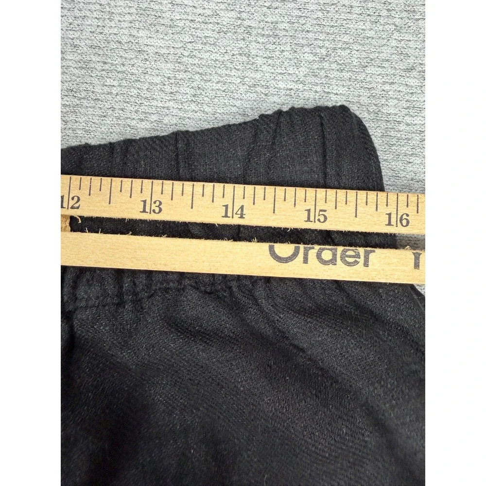 BlankNYC Linen‎ Blend Shorts Black Drawstring Elastic Waist Womens M